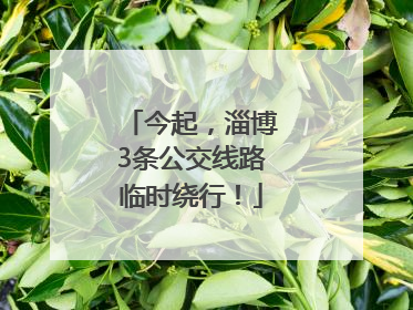 今起，淄博3条公交线路临时绕行！