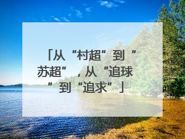 从“村超”到“苏超”，从“追球”到“追求”