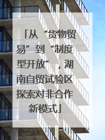 从“货物贸易”到“制度型开放”，湖南自贸试验区探索对非合作新模式