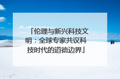伦理与新兴科技文明：全球专家共议科技时代的道德边界