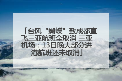 台风“蝴蝶”致成都直飞三亚航班全取消 三亚机场：13日晚大部分进港航班还未取消