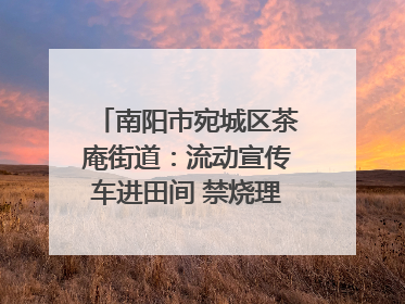南阳市宛城区茶庵街道：流动宣传车进田间 禁烧理念入人心