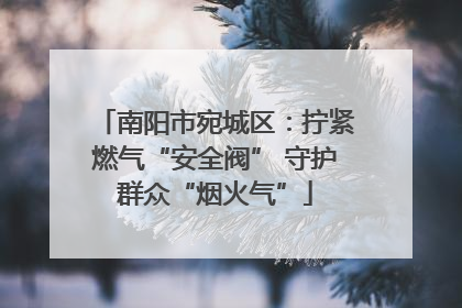 南阳市宛城区：拧紧燃气“安全阀” 守护群众“烟火气”