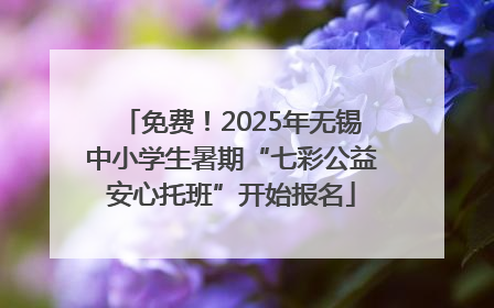 免费！2025年无锡中小学生暑期“七彩公益安心托班”开始报名