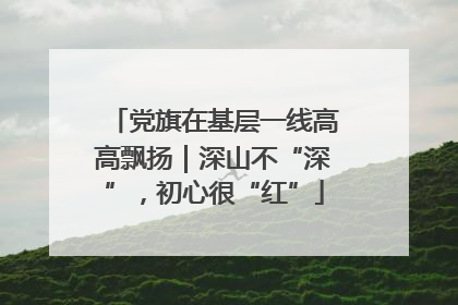 党旗在基层一线高高飘扬｜深山不“深”，初心很“红”