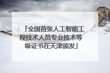 全国首张人工智能工程技术人员专业技术等级证书在天津颁发