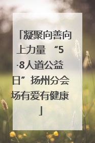 凝聚向善向上力量 “5·8人道公益日”扬州分会场有爱有健康