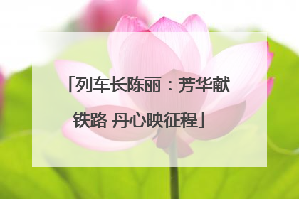 列车长陈丽：芳华献铁路 丹心映征程