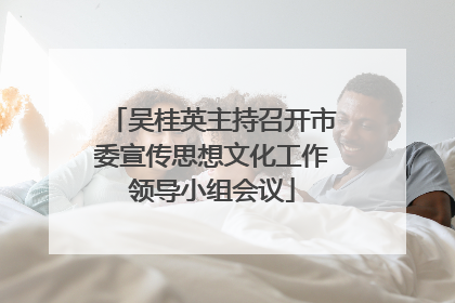 吴桂英主持召开市委宣传思想文化工作领导小组会议