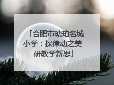 合肥市琥珀名城小学：探律动之美 研教学新思