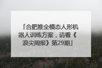 合肥推全模态人形机器人训练方案，请看《浪尖周报》第29期