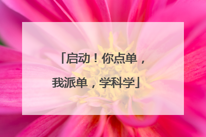 启动！你点单，我派单，学科学