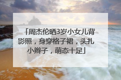 周杰伦晒3岁小女儿背影照，身穿格子裙，头扎小辫子，萌态十足