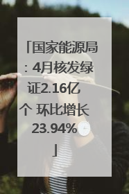 国家能源局：4月核发绿证2.16亿个 环比增长23.94%