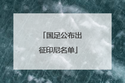 国足公布出征印尼名单