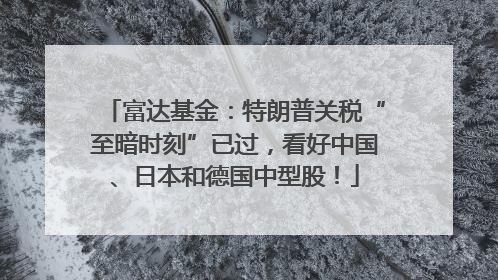 富达基金：特朗普关税“至暗时刻”已过，看好中国、日本和德国中型股！