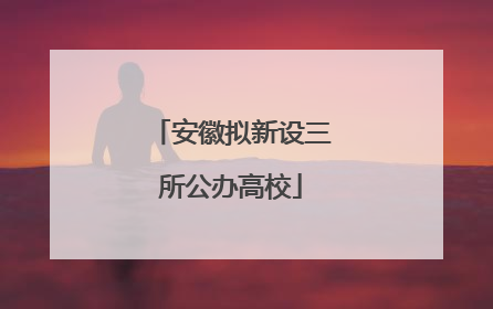 安徽拟新设三所公办高校