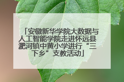安徽新华学院大数据与人工智能学院走进怀远县淝河镇中黄小学进行“三下乡”支教活动