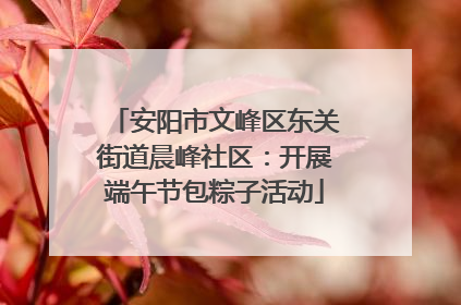 安阳市文峰区东关街道晨峰社区：开展端午节包粽子活动