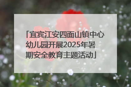 宜宾江安四面山镇中心幼儿园开展2025年暑期安全教育主题活动
