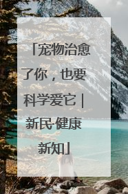 宠物治愈了你，也要科学爱它｜新民·健康新知
