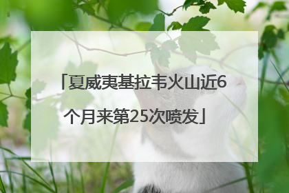 夏威夷基拉韦火山近6个月来第25次喷发