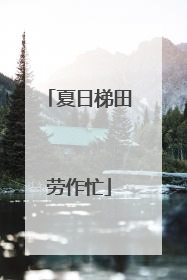 夏日梯田劳作忙