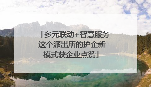 多元联动+智慧服务 这个派出所的护企新模式获企业点赞
