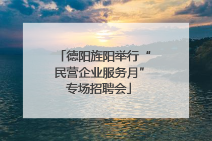 德阳旌阳举行“民营企业服务月”专场招聘会