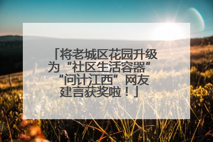 将老城区花园升级为“社区生活容器” “问计江西”网友建言获奖啦！