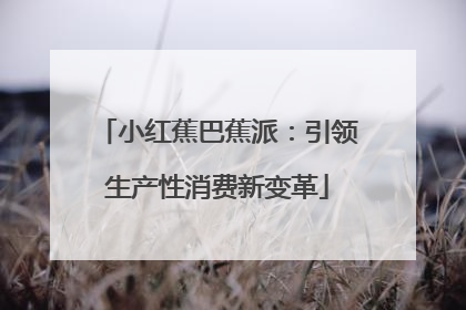 小红蕉巴蕉派：引领生产性消费新变革