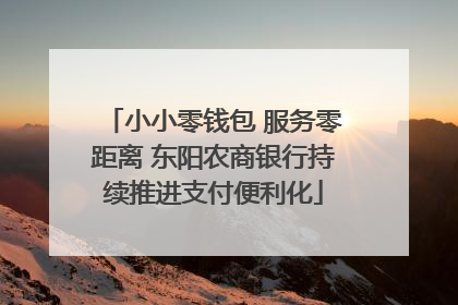 小小零钱包 服务零距离 东阳农商银行持续推进支付便利化