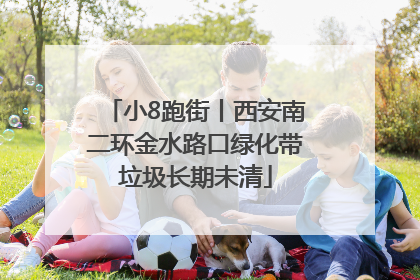 小8跑街丨西安南二环金水路口绿化带垃圾长期未清
