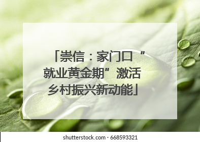 崇信：家门口“就业黄金期”激活乡村振兴新动能