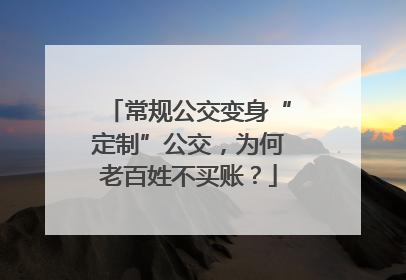 常规公交变身“定制”公交，为何老百姓不买账？