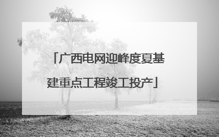 广西电网迎峰度夏基建重点工程竣工投产