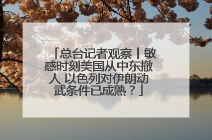 总台记者观察丨敏感时刻美国从中东撤人 以色列对伊朗动武条件已成熟？