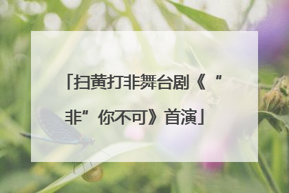 扫黄打非舞台剧《“非”你不可》首演