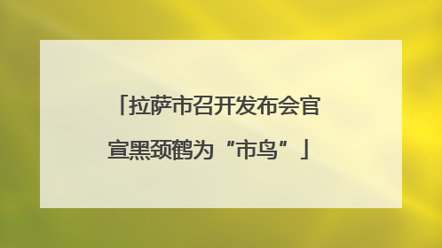 拉萨市召开发布会官宣黑颈鹤为“市鸟”