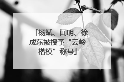 杨斌、闻明、徐成东被授予“云岭楷模”称号