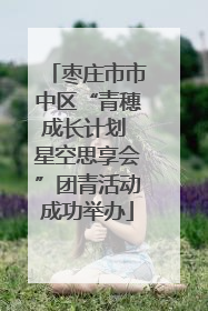 枣庄市市中区“青穗成长计划 星空思享会”团青活动成功举办