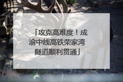 攻克高难度！成渝中线高铁荣家湾隧道顺利贯通