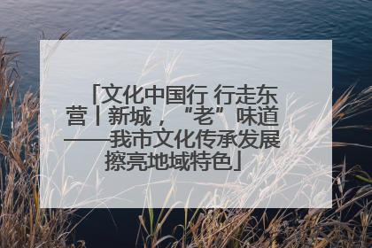 文化中国行 行走东营丨新城，“老”味道——我市文化传承发展擦亮地域特色