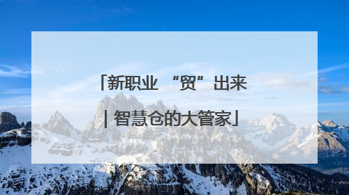 新职业 “贸”出来｜智慧仓的大管家