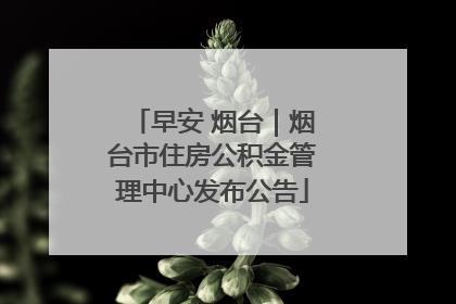 早安 烟台｜烟台市住房公积金管理中心发布公告