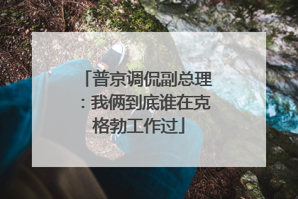 普京调侃副总理：我俩到底谁在克格勃工作过