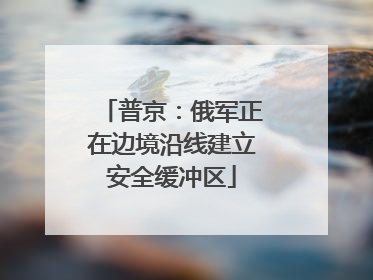 普京：俄军正在边境沿线建立安全缓冲区