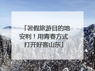 暑假旅游目的地安利！用青春方式打开好客山东