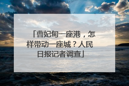 曹妃甸一座港，怎样带动一座城？人民日报记者调查