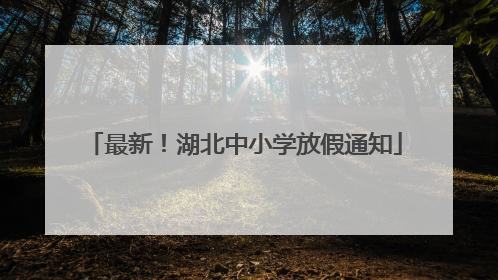最新！湖北中小学放假通知
